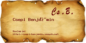 Csepi Benjámin névjegykártya